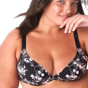 NWOT CACIQUE WHIMSY FLORAL INVISIBLE BACKSMOOTHER BOOST PLUNGE BRA sz 44DD